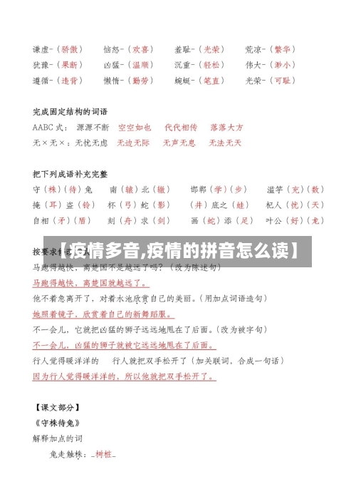 【疫情多音,疫情的拼音怎么读】